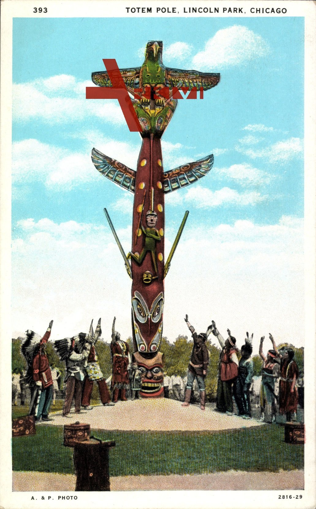 Chicago Illinois, Totem Pole, Lincoln Park, Indianer