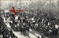 Dresden, Karnevals Festzug 1913, Pferdekutsche, Passanten