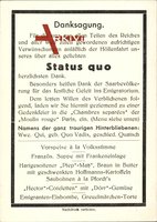 Danksagung, Status Quo, Saarland, Propaganda, Saarabstimmung 1935