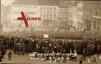 Leisnig, Demonstrationszug 1919, Platz, Buchbinderei, Apotheke, Kinder