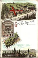 Niederlössnitz Radebeul, Jägerhof, Saal, Schiesstand, Totalansicht