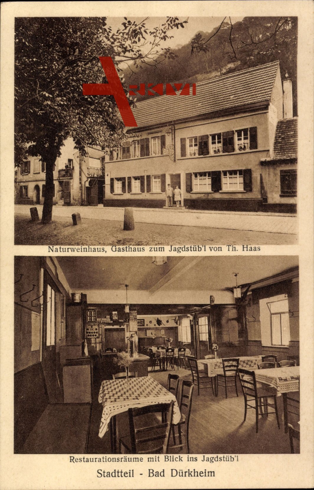 Bad Dürkheim, Naturweinhaus zum Jagdstübl von Th. Haas, Restaurationsräume