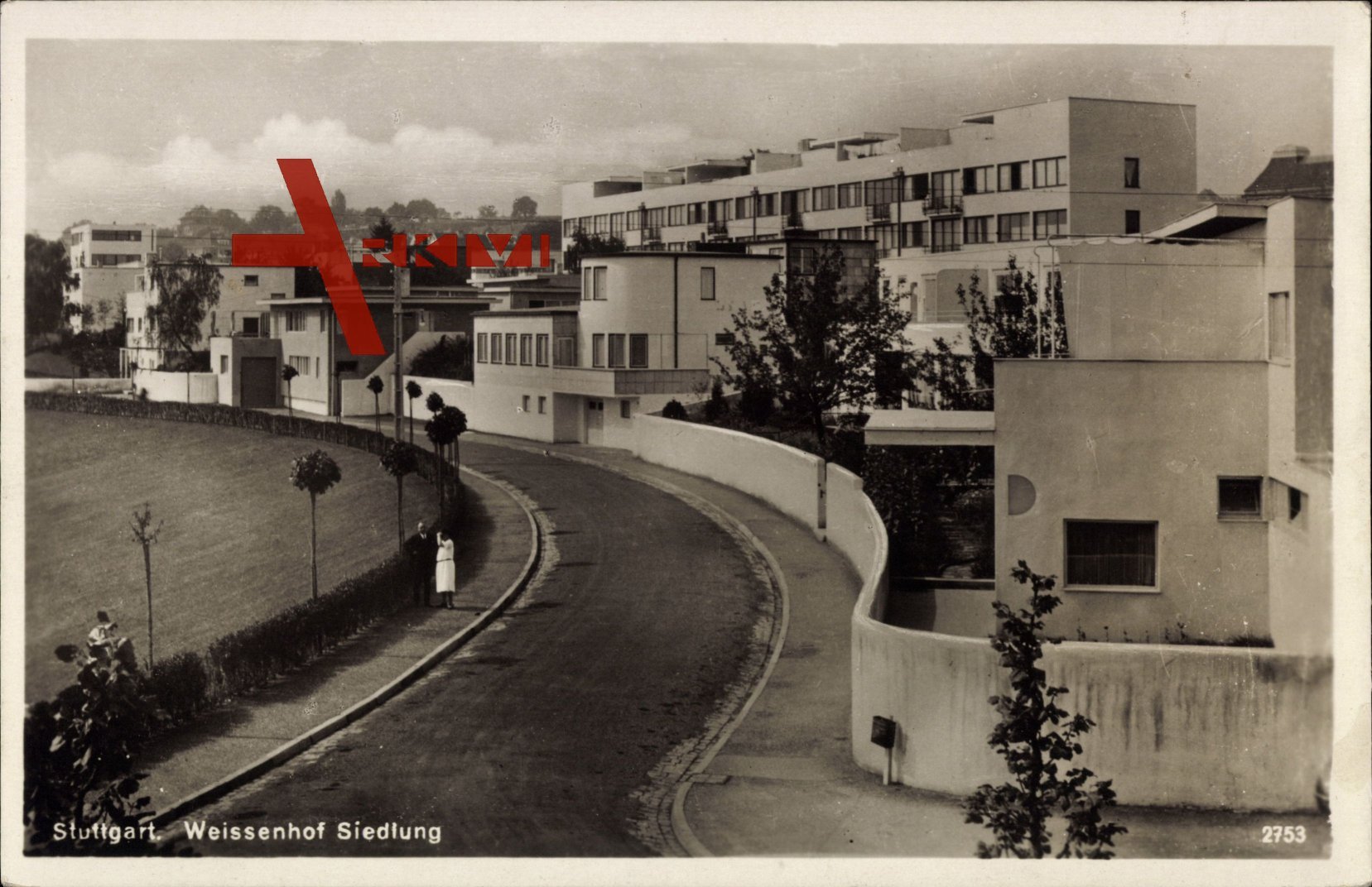 Stuttgart, Weißenhof Siedlung, Bauhaus, Straßenpartie
