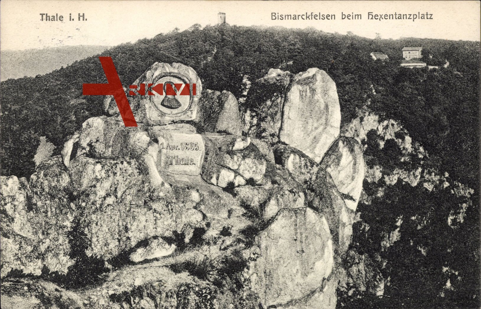 Thale im Harz, Blick auf die Bismarckfelsen beim Hexentanzplatz