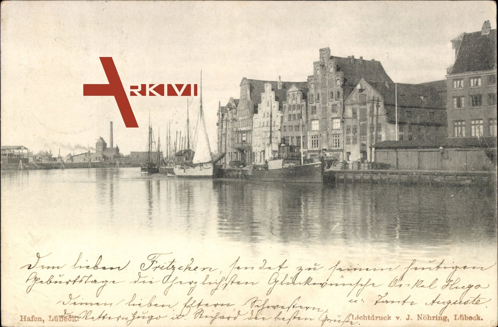 Lübeck Schleswig Holstein, Partie am Hafen, Segelboot
