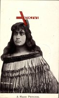 A Maori Princess, Ein Maori Prinzessin mit Federschmuck