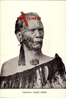 Tangata, Maori Chief, Ein Stammesmann mit Tätowierung