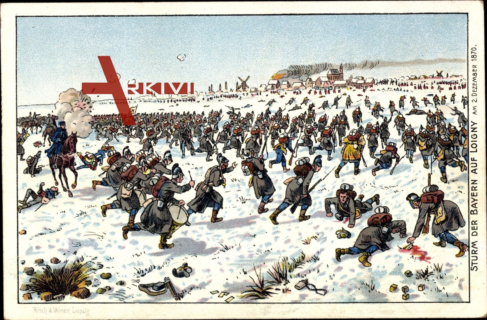 Sturm der Bayern auf Loigny, 2 Dezember 1870, Deutsch Franz. Krieg