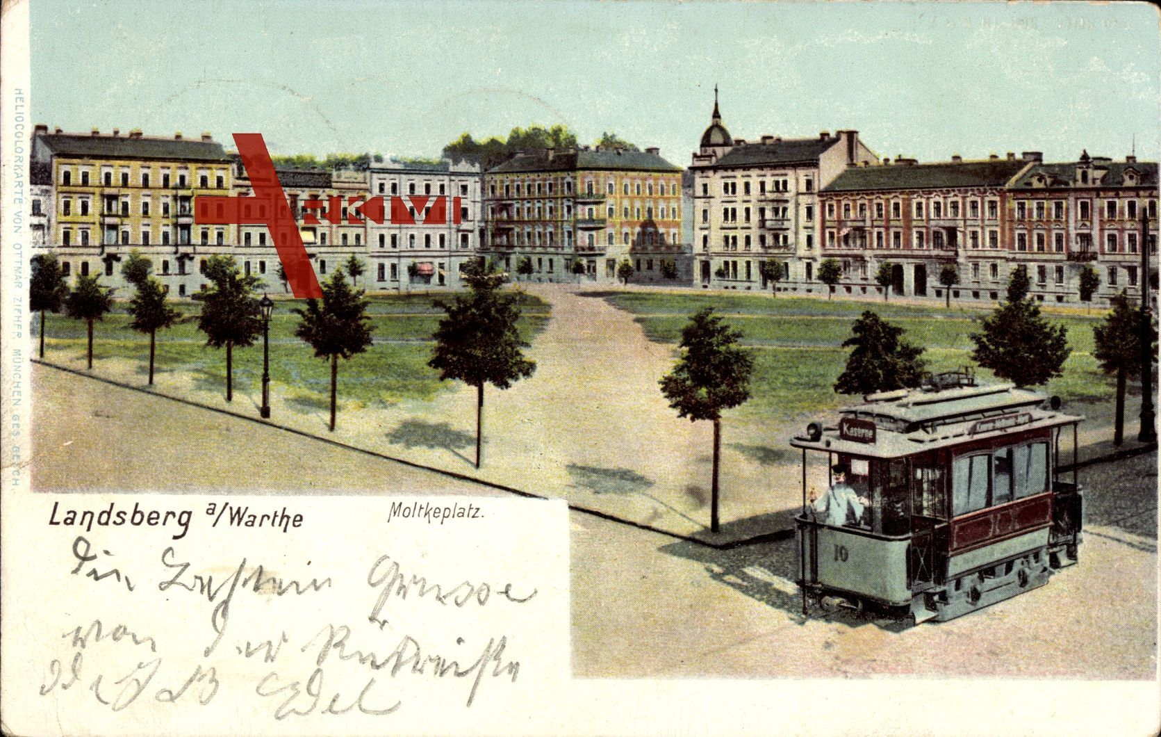 Gorzów Wielkopolski Landsberg Warthe Ostbrandenburg, Moltkeplatz, Straßenbahn