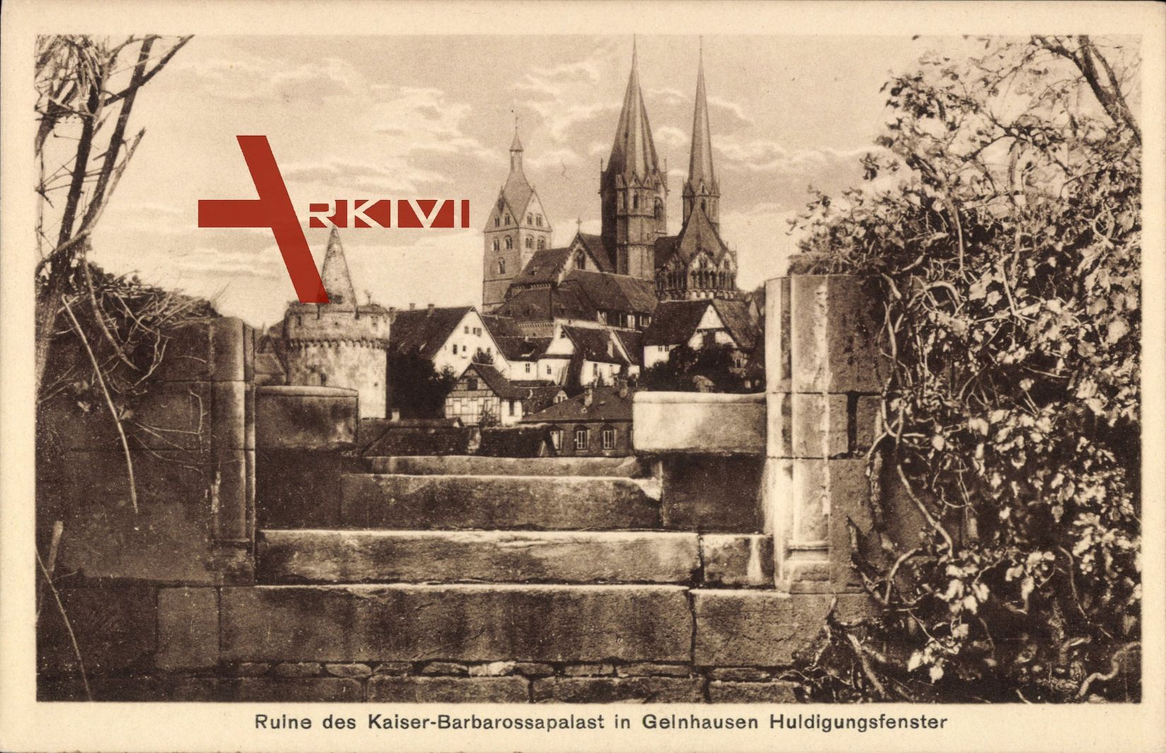 Gelnhausen Main Kinzig Kr.,Ruine des Kaiser Barbarossapalast,Huldingsfenster