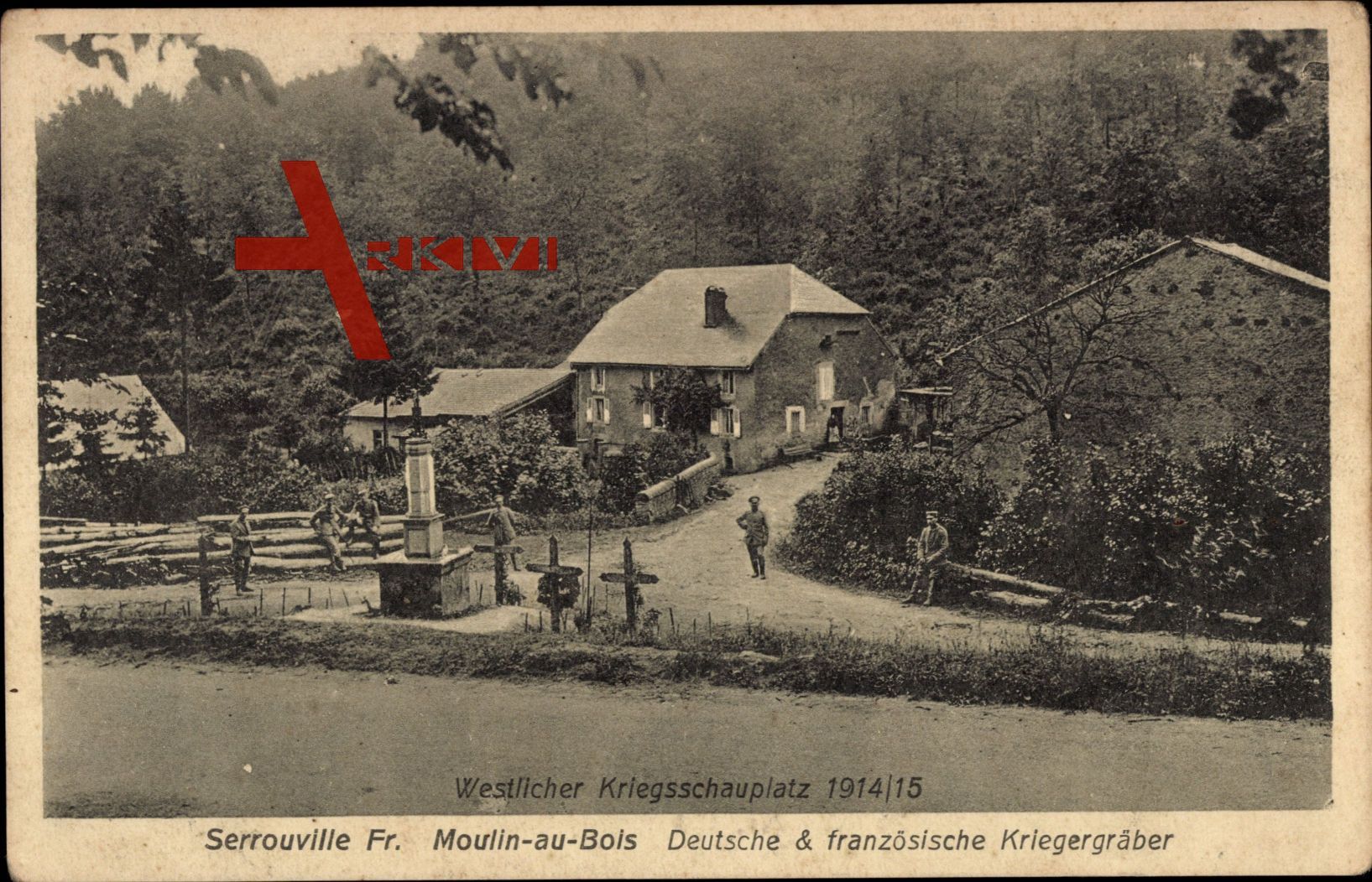 Moulin au Bois Morbihan, Serrouville Fr, Dt. und Franz. Kriegergräber