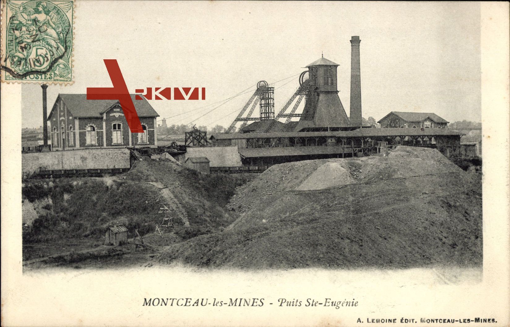 Montceau les Mines in Saône et Loire, Schacht Ste. Eugénie um 1903