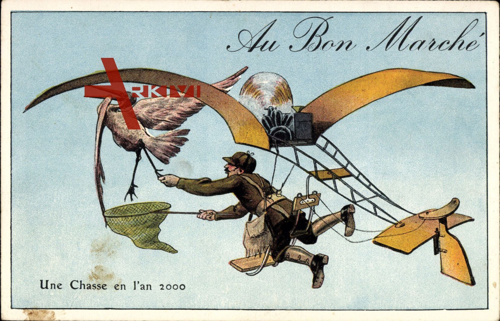 Zukunft Au Bon Marché, Un Chasse en l'an 2000, Storch, Flugzeug