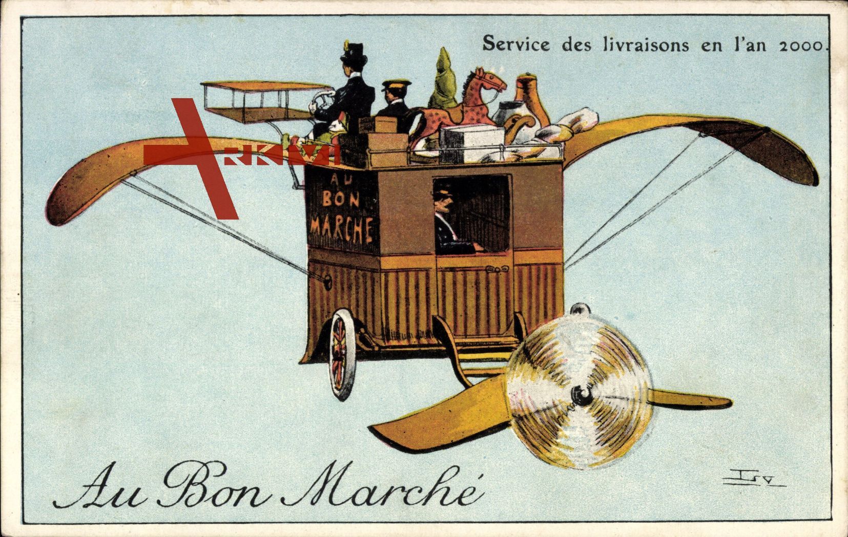 Zukunft Service des Livraisons en l'an 2000, Au Bon Marché, Flugzeug