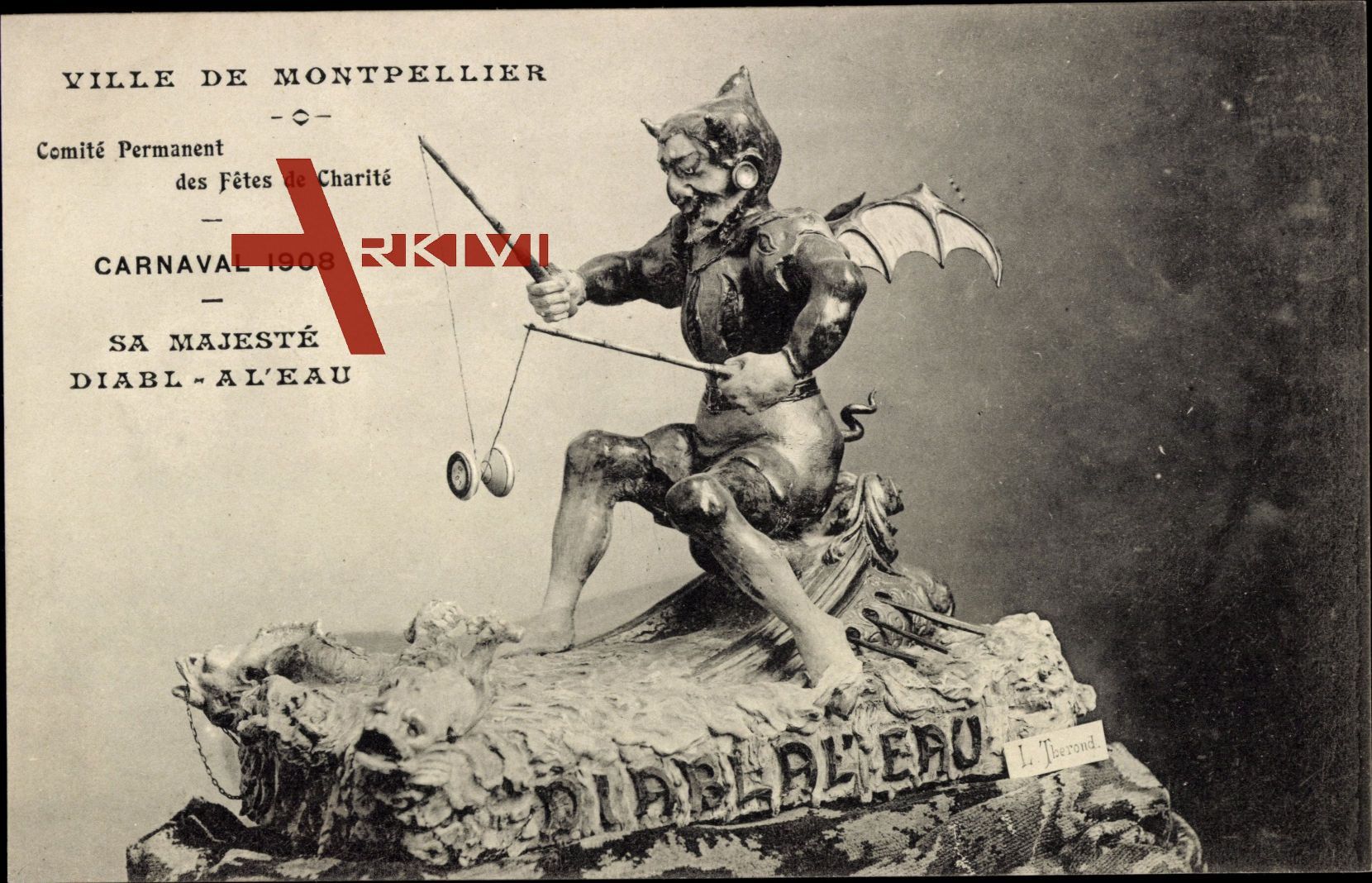 Montpellier Hérault, Carnaval 1908, Sa Majesté Diabl a l'Eau