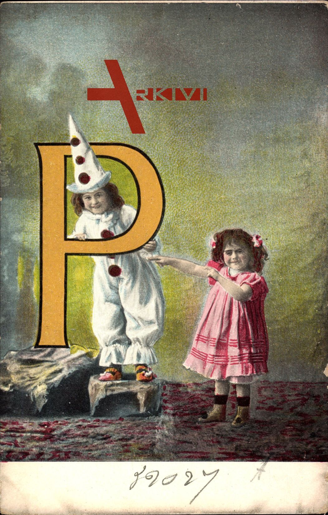 Buchstaben P, Clown, Kinder, Mädchen, Karnevalskostüm