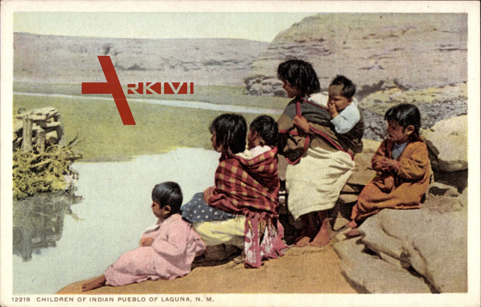 Children of Indian Pueblo of Laguna, Indianer, Mutter, Kinder