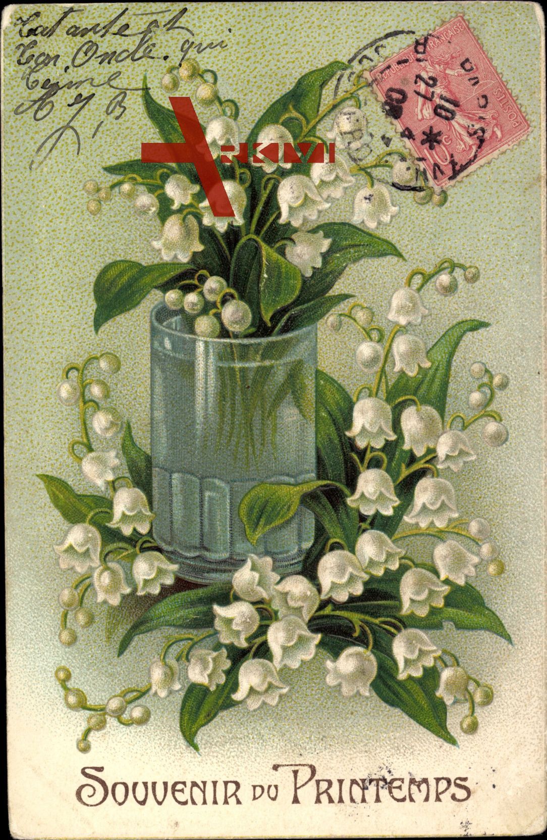 Souvenir du Printemps, Frühling, Weiße Glockenblumen, Wasserglas