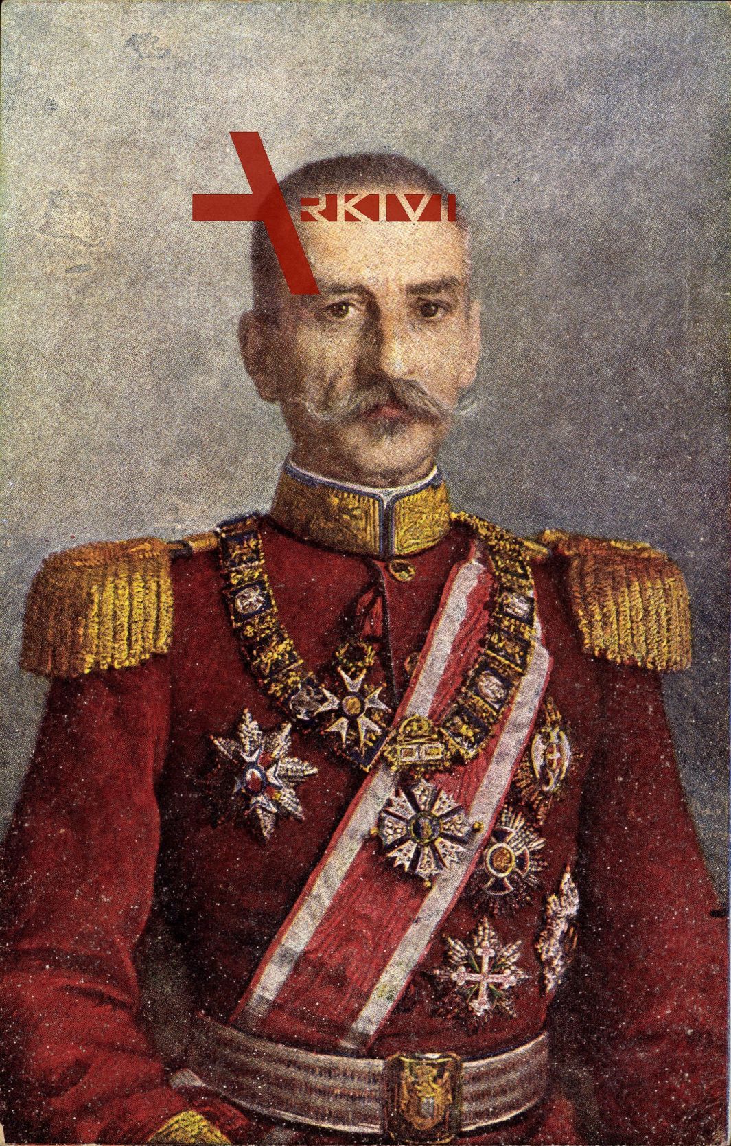 König Peter I. von Jugoslawien, Portrait, Uniform, Orden