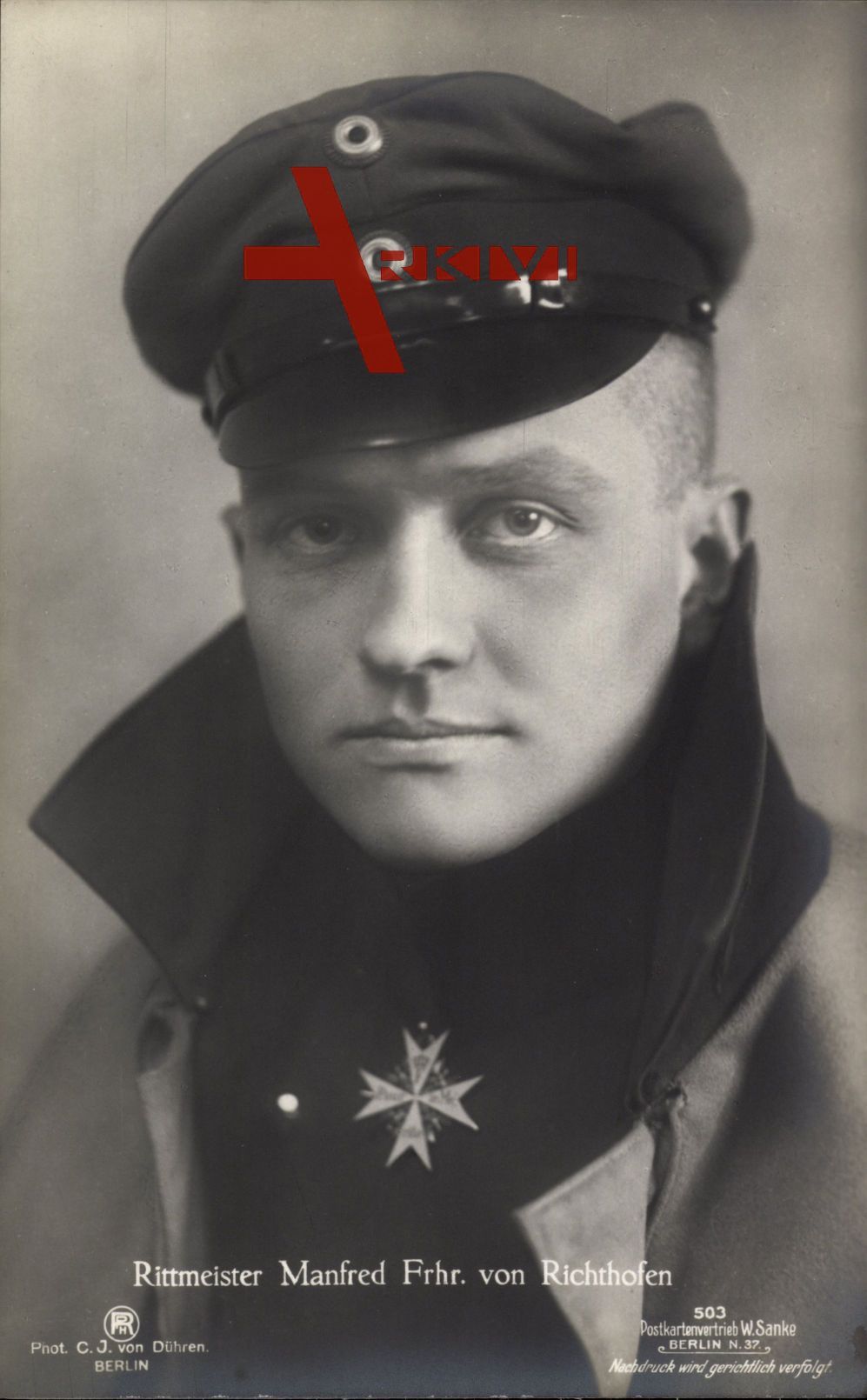 Rittmeister Manfred Freiherr von Richthofen, Portrait, Roter Baron, Sanke 503