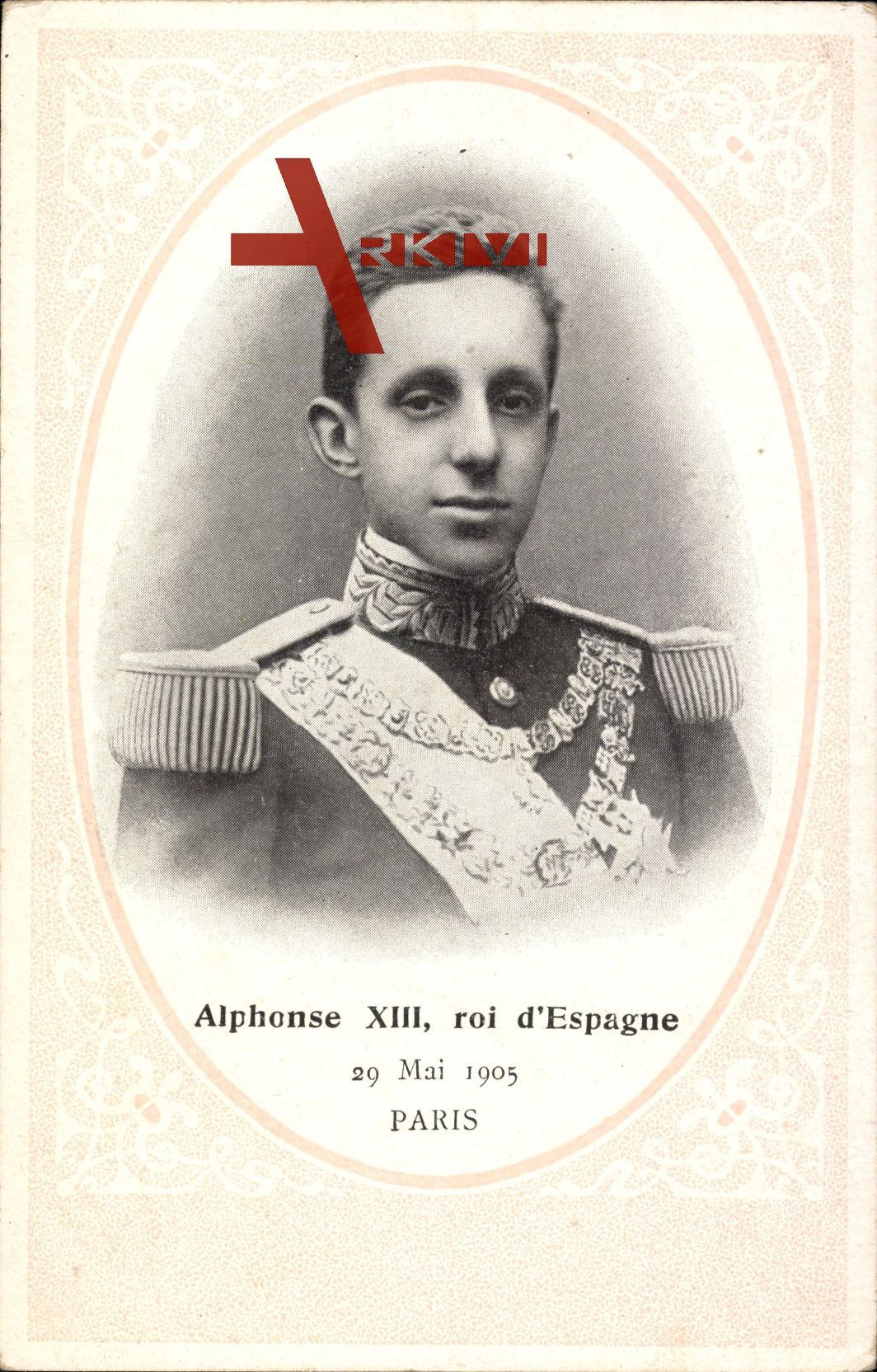 Passepartout König Alfons XIII. von Spanien, Besuch in Paris, 29 Mai 1905