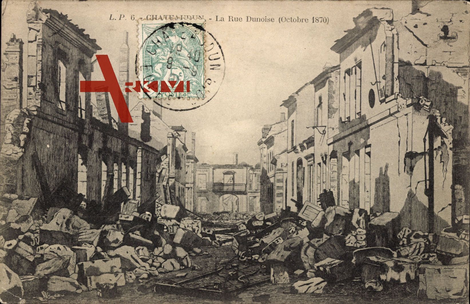 Châteaudun Eure et Loir, La Rue Dunoise, Octobre 1870