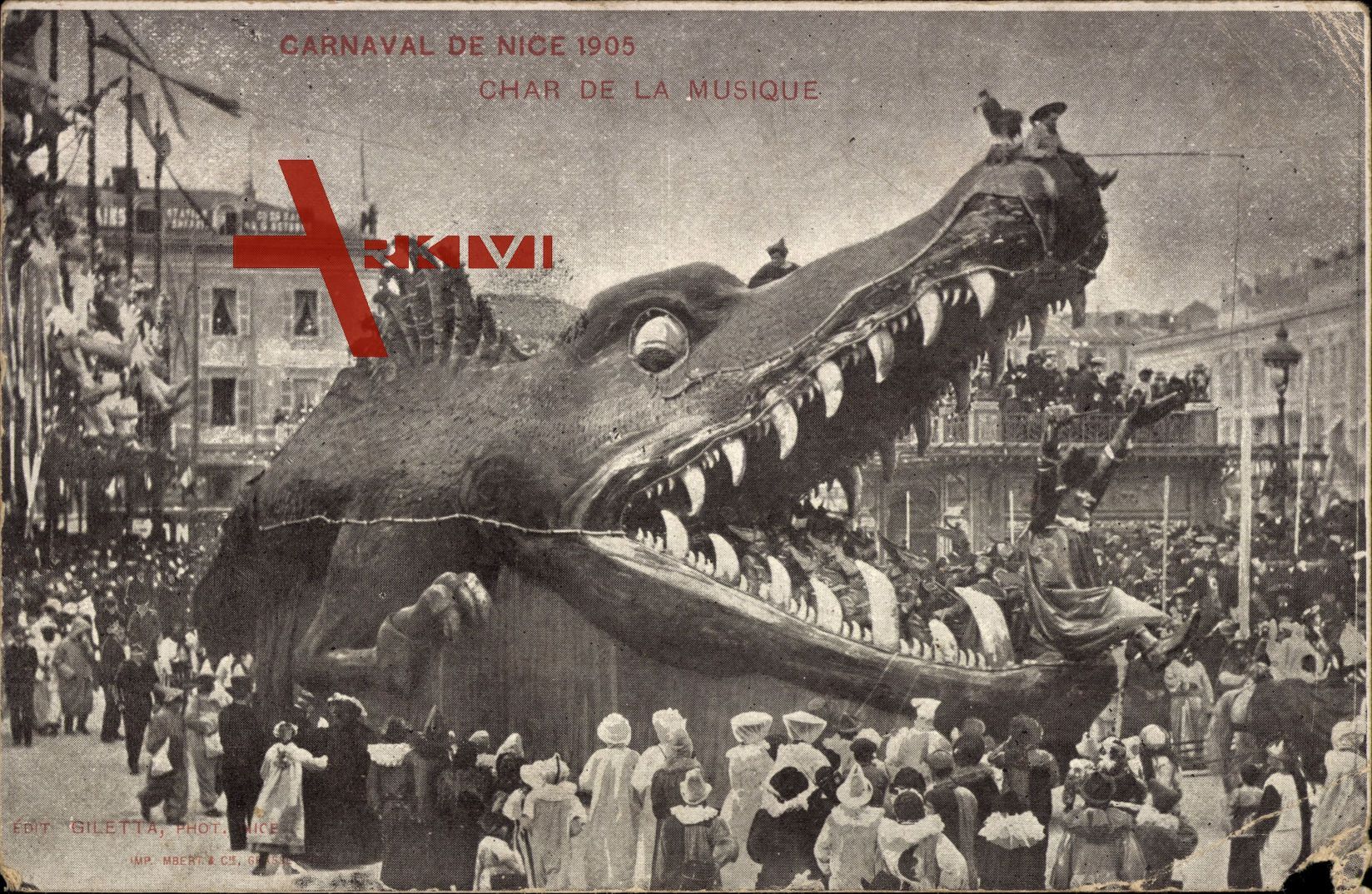 Nice en Alpes Maritimes, Carnaval 1905, Char de la Musique