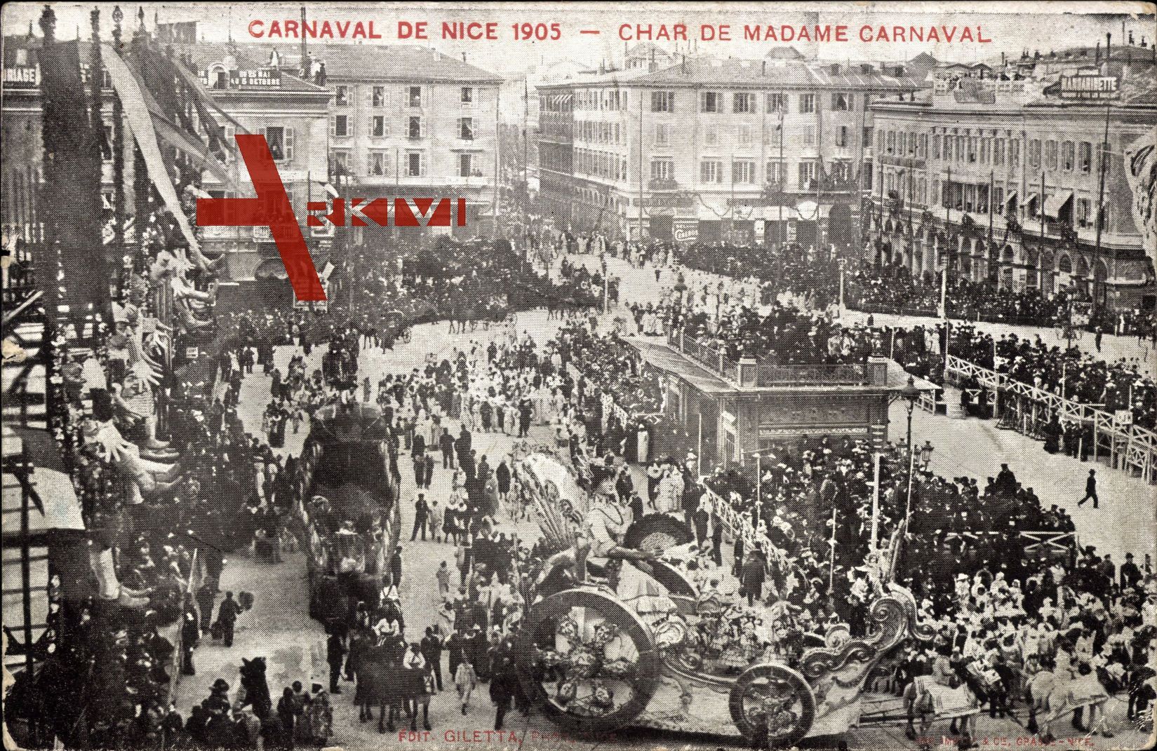 Nice en Alpes Maritimes, Carnaval 1905, Char de Madame Carnaval