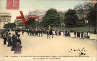 Paris, Avenue de Bois de Boulogne, Départ du Président, Courses de Longchamp