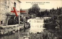 Hérison Jura, vue générale de la Cascade, le Moulin