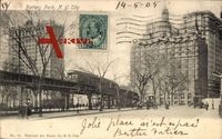 New York City, Battery Park, Straßenbahn, Passanten