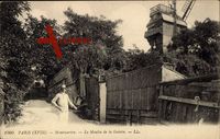 Paris, 18e, Montmartre, Le Moulin de la Galette, Blick zur Windmühle