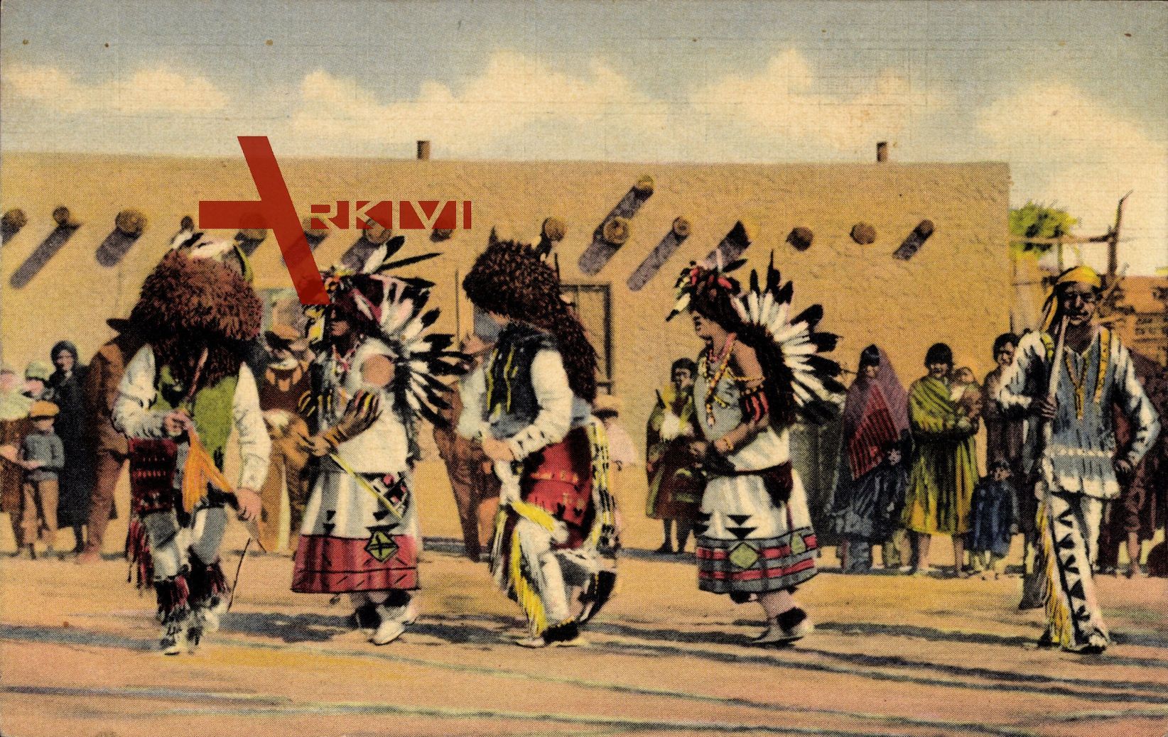The buffalo dance of the Pueblo Indians, tribes, Hopi, San Juan, Santa Clara
