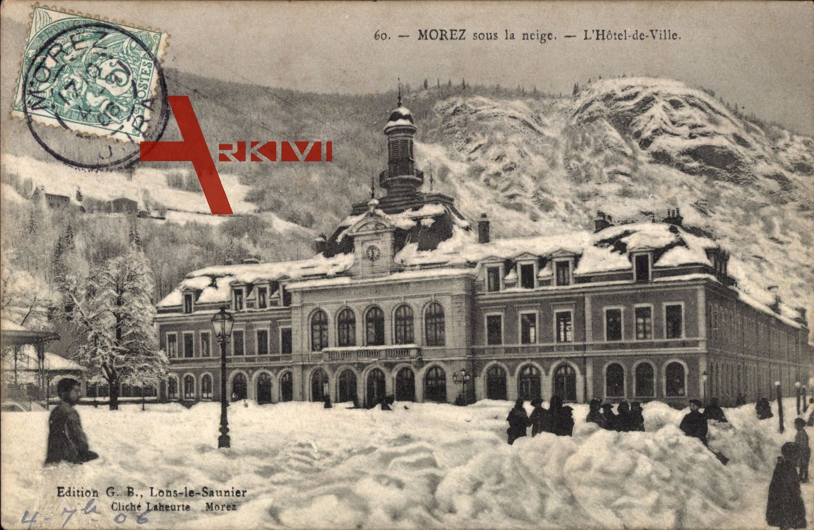 Morez Jura, sous la neige, L'Hôtel de Ville, Rathaus im Winter