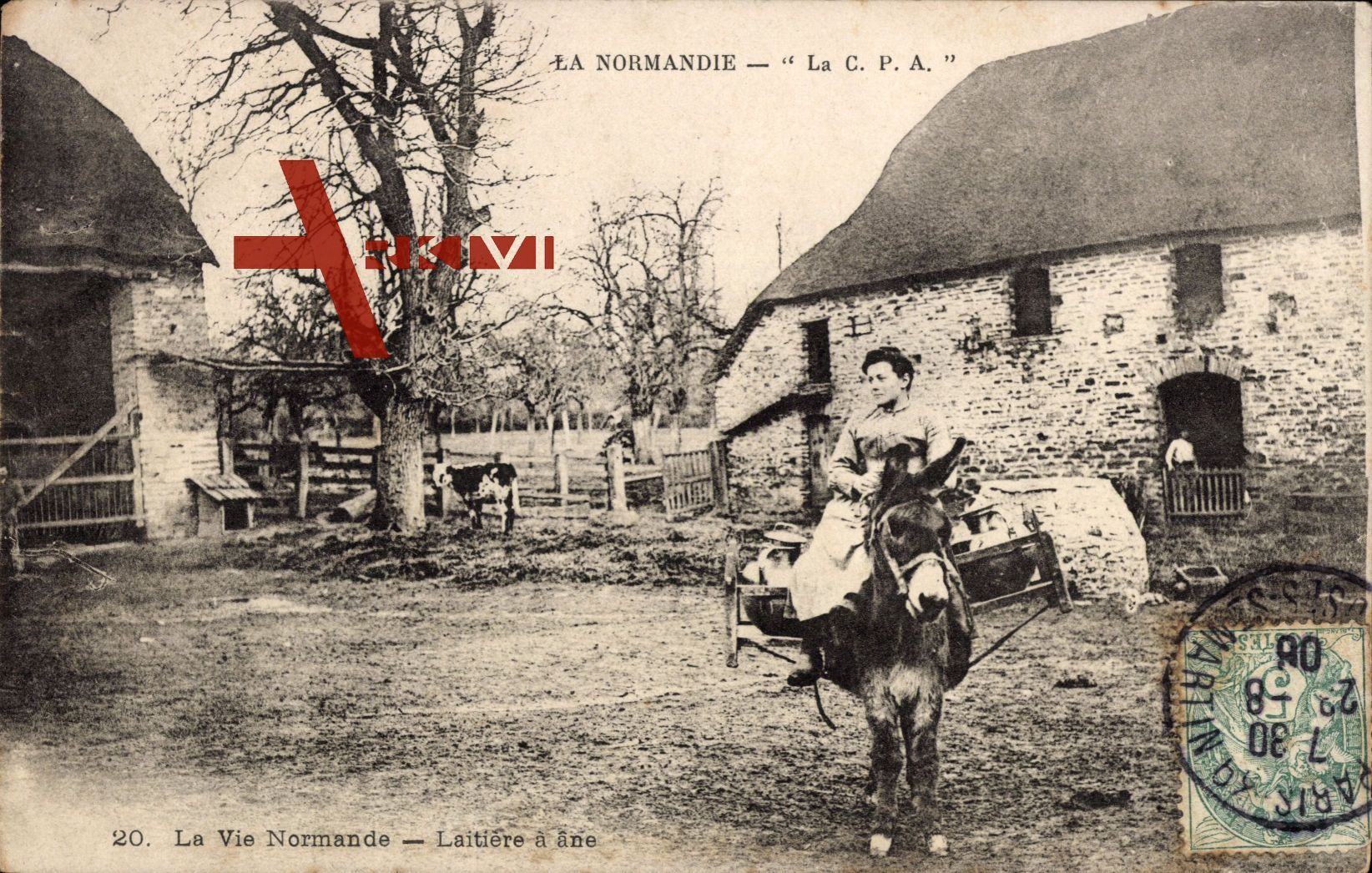 La Normandie, La C.P.A., La Vie Normande, Laitière à âne, Esel, Milchfrau