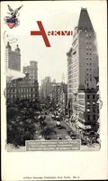 New York USA, View of Broadway from City Hall Park, Syndicate Building