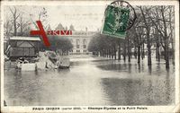 Paris, Inondation, Janvier 1910, Hochwasser, Champs Élysées, Petit Palais