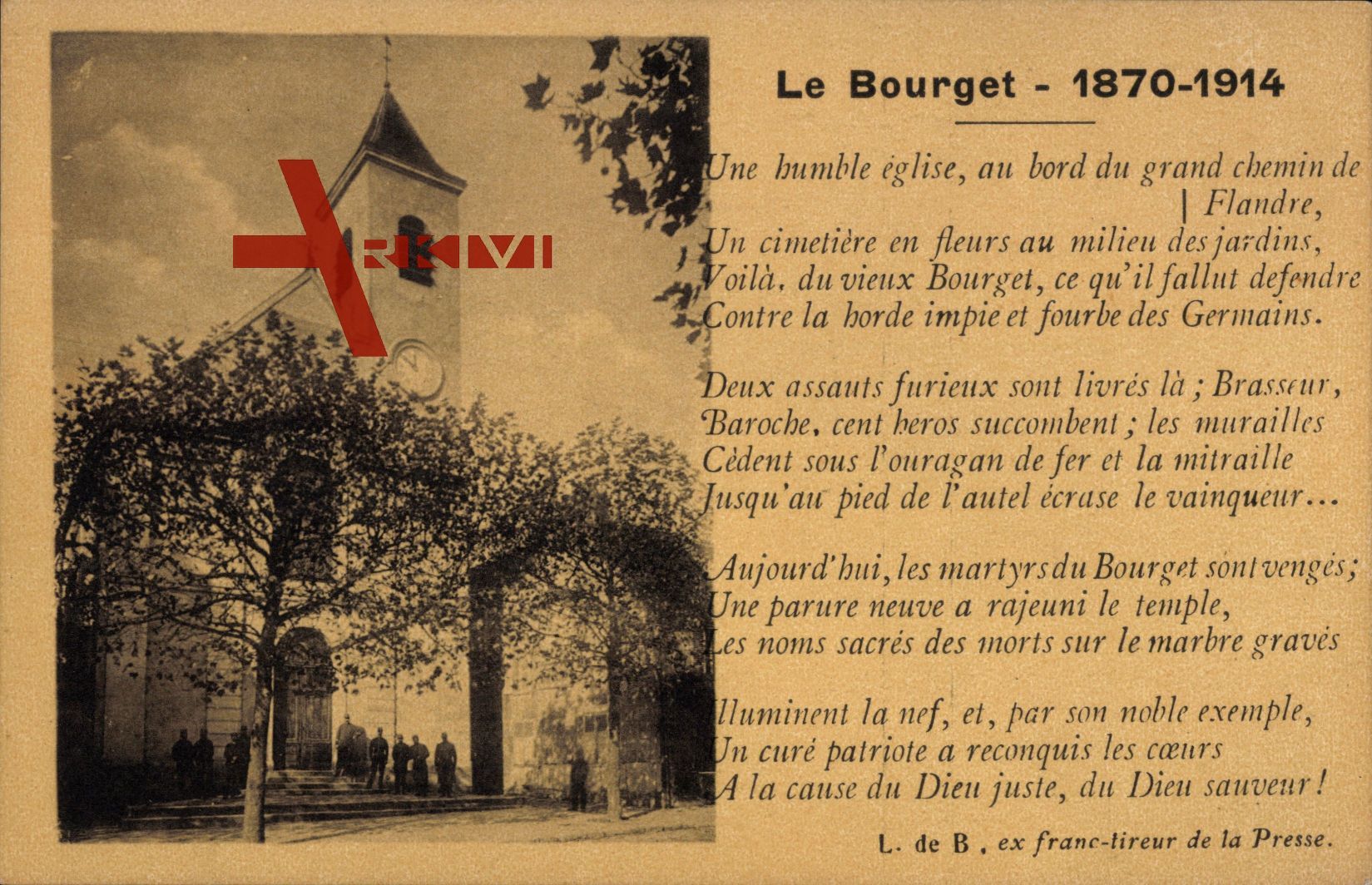 Le Bourget Savoie, 1870 - 1914, poème, une humble église, chemin de Flandre