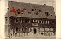 Quedlinburg im Harz, Rathaus mit altem Roland und Renaissanceportal