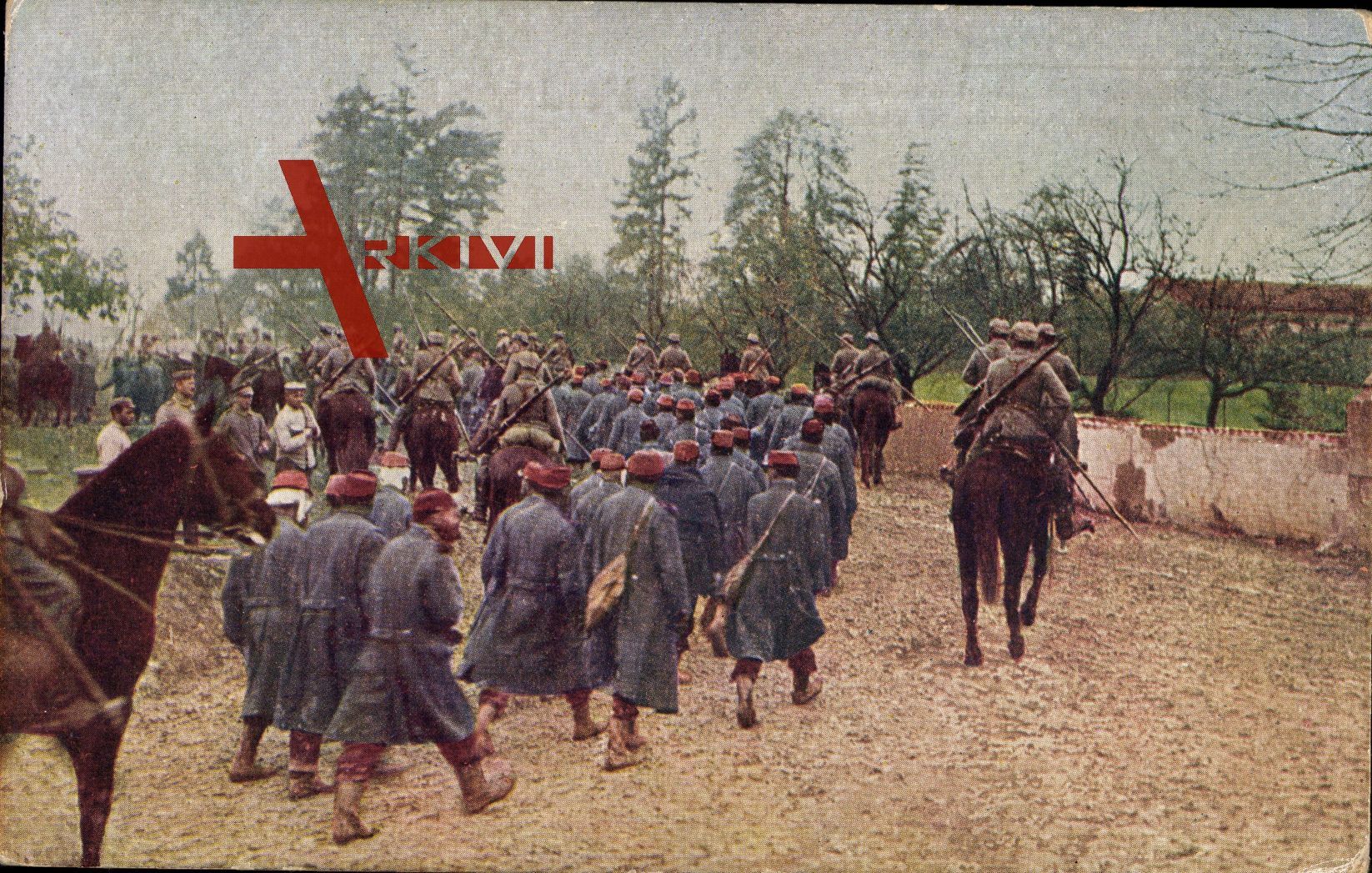 Abtransport französischer Gefangener, Krieg 1914