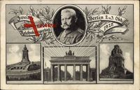 Berlin, Brandenburger Tor mit Hindenburg im Portrait, Völkerschlachtdenkmal