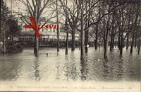Paris, Inondation de la Seine, Janvier 1910, Aux Champs Elysées, Restaurant