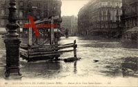 Paris, Inondation de la Seine, Janvier 1910, Autour de la Gare Saint Lazare