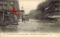 Paris, Inondation de la Seine, Janvier 1910, Hôtel Terminus, Gare St. Lazare