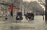 Paris, Inondation de la Seine, Janvier 1910, Quartiers inondés, Voitures