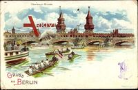Berlin Friedrichshain, Blick auf den Kanal und die Oberbaum Brücke