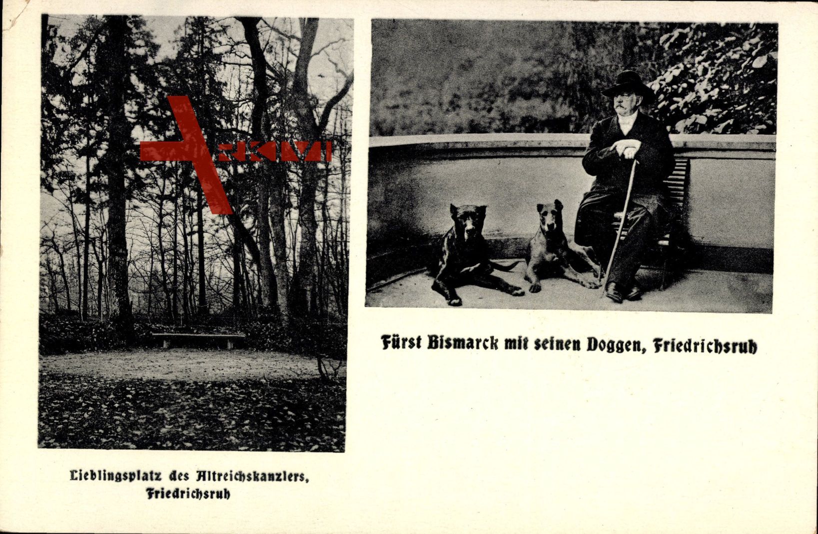 Friedrichsruh Aumühle, Fürst Bismarck mit seinen Doffen, Lieblingsplatz