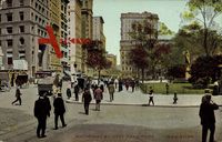 New York City USA, view of the Broadway at City Kall Park
