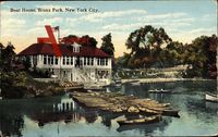 New York City USA, view of the Boat House, Bronx Park
