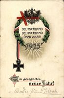Glückwunsch Neujahr, Kaiserreich, Patriotik, 1915, EK
